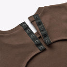 ABELLIN Long Sleeve, organic t-shirt for disabled children - Chocolate Brown (snap buttons at the back)