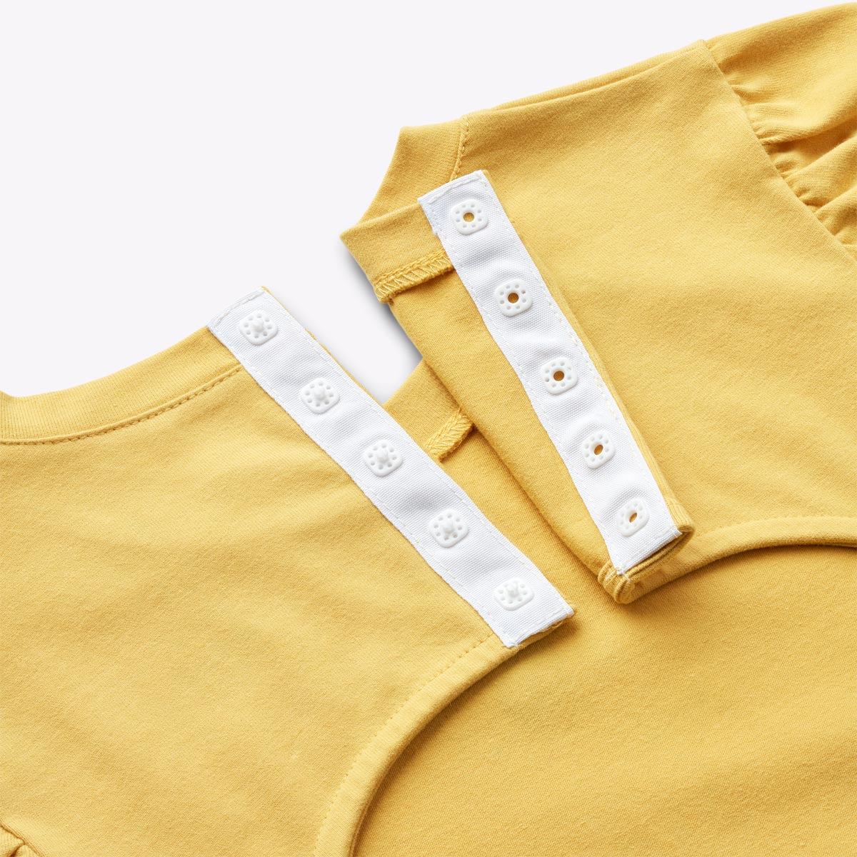 ABELLIN, organic t-shirt for disabled children - Curry Yellow (snap buttons at the neck)