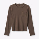 ABEL Long Sleeve T-shirt for disabled children - Chocolate Brown, dansk alt tekst