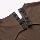ABEL Long Sleeve T-shirt for disabled children - Chocolate Brown (snap buttons at the neck)